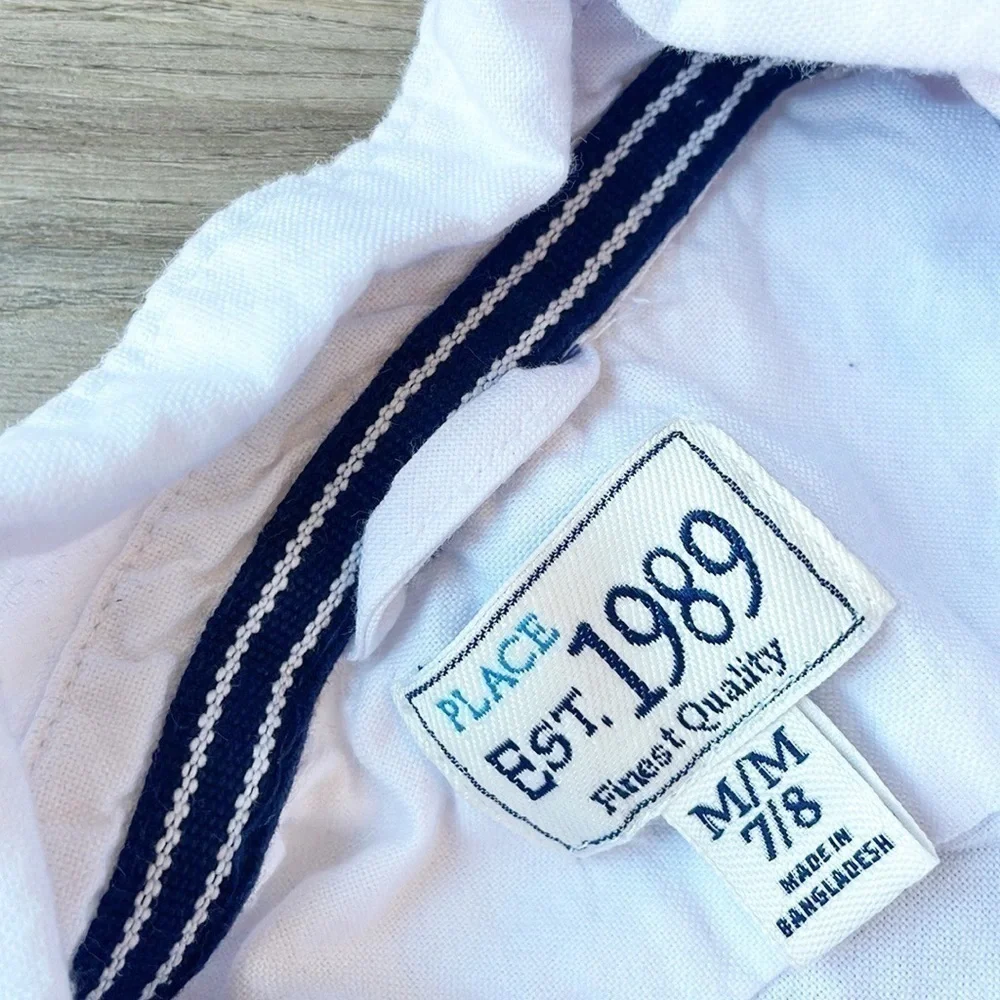The Children's Place little boys white long sleeve button down shirt